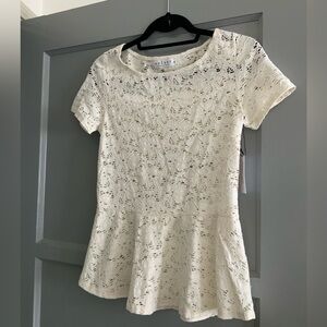 Velvet Scoop Peplum Lace Top